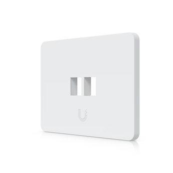 Ubiquiti UACC-WP-KEYSTONE-H-2P. Espelho de parede universal para keystone de 2 portas (Horizontal). Tampa em policarbonato pintável. Suporte robusto em aço SGCC. Pack de 4. - UACC-WP-KEYSTONE-H-2P