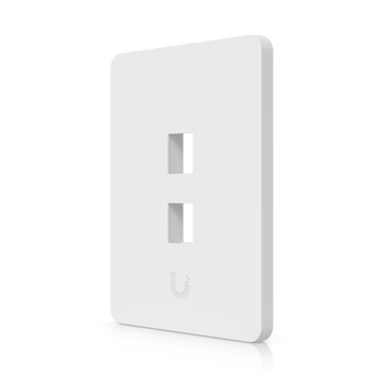 Ubiquiti UACC-WP-KEYSTONE-V-2P. Espelho de parede universal para keystone de 2 portas (Vertical). Tampa em policarbonato pintável. Suporte robusto em aço SGCC. Pack de 4. - UACC-WP-KEYSTONE-V-2P
