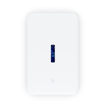 UniFi Cloud Gateway de parede com ponto de acesso WiFi 6 integrado e switch PoE. - UDW