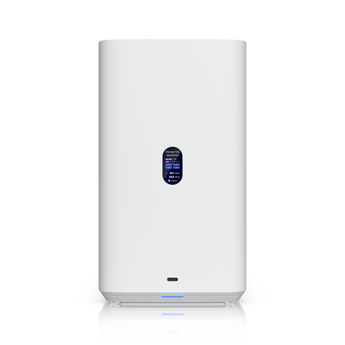 Network Attached Storage (NAS) de 4 baías da Ubiquiti. O UNAS-4-W oferece cache M.2 NVMe, porta 2.5GbE, alimentação PoE+++ e gestão UniFi Drive. - UNAS-4-W