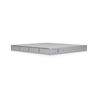 NAS Ubiquiti UNAS-PRO-4 (Formato 1U) com 4 baias para HDD/SSD e 2 slots M.2 NVMe para cache. Duas portas 10G SFP+, redundância de energia e backups Cloud. - UNAS-PRO-4