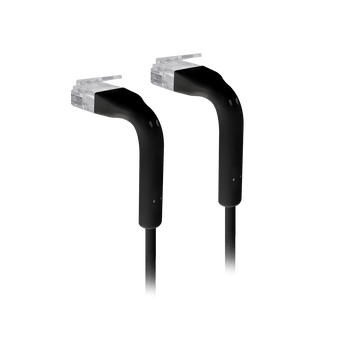 Cabo Ethernet Ubiquiti UniFi 0.1m (10cm) em Preto. Design Ultra-Fino (3mm). Conectores dobráveis. Ideal para instalações discretas e organização de bastidores. - U-CABLE-PATCH-RJ45-BK