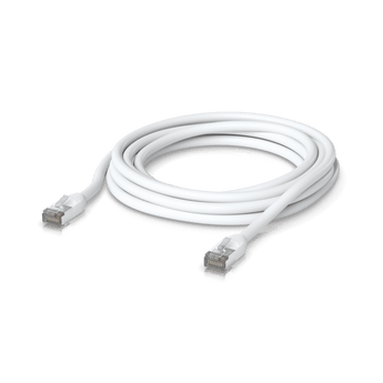 Cabo de rede de 5m (branco) da Ubiquiti para exterior. Com revestimento resistente a intempéries e UV, blindagem STP e fio de dreno para proteção ESD. - UACC-CABLE-PATCH-OUTDOOR-5M-W