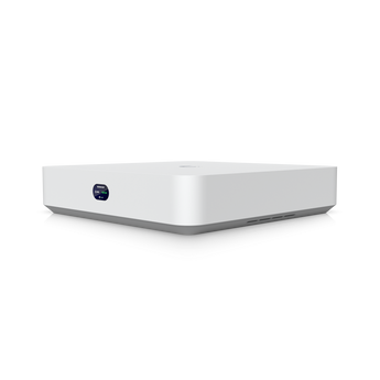 Gravador de vídeo em rede (NVR) compacto da Ubiquiti com switch PoE de 6 portas e saída HDMI (Viewport) integrados. Suporta 1 disco 3.5" e até 15 câmaras. - UNVR-INSTANT