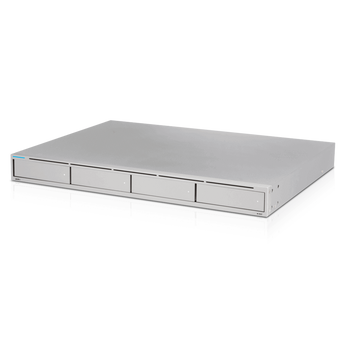 Gravador de vídeo em rede (NVR) da Ubiquiti com 4 baías para discos. O UNVR oferece proteção de dados RAID, um uplink de 10G SFP+ e gestão UniFi Protect. - UNVR