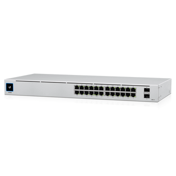 Switch PoE de 24 portas, Layer 2, com sistema de arrefecimento sem ventoinhas. - USW-24-POE