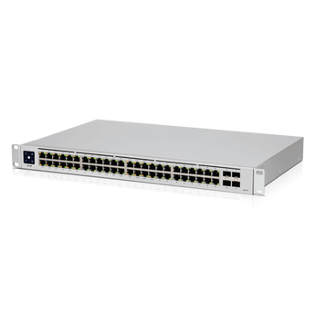Switch PoE de 48 portas, Layer 2, com refrigeração silenciosa, sem uso de ventoinhas - USW-48-POE