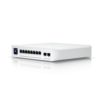 O USW-ENTERPRISE-8-POE é um switch gerido Layer 3 de alto desempenho, ideal para redes empresariais modernas que exigem largura de banda elevada, alimentação por PoE e conectividade em fibra ótica.
Equipado com 8 portas RJ45 de 2.5 Gigabit com supor