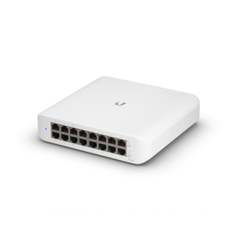 Switch Layer 2 PoE com 16 portas RJ45 GbE, incluindo 8 portas PoE+ 802.3at. - USW-LITE-16-POE
