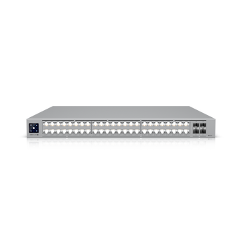 Switch Layer 3 de alto desempenho com 48 portas e tecnologia Etherlighting, concebido para redes empresariais de próxima geração. O USW-PRO-XG-48-POE oferece 32 portas Ethernet de 10 GbE, 16 portas de 2.5 GbE com suporte PoE+++, e 4 interfaces SFP28