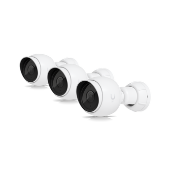 Pack de 3 Câmaras Ubiquiti G5 Bullet. Resolução 2K (4MP). Deteção Inteligente (Pessoas/Veículos). Visão Noturna IR. IP55 Exterior/Interior. Alimentação PoE. - UVC-G5-BULLET-3