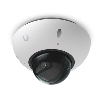 Câmara Dome 4K da Ubiquiti com a máxima resistência (IK10/IP66). A G6 Dome oferece reconhecimento facial/matrículas e visão noturna de 30m. - UVC-G6-DOME-W