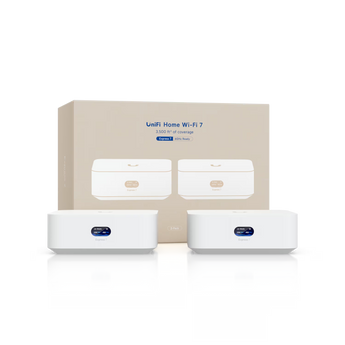 Pack de 2 Ubiquiti UniFi Express 7 UX7-2 com WiFi 7 tri-band, WAN 10 GbE e LAN 2,5 GbE por unidade. Gateway e expansão mesh com gestão UniFi.