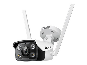TP-Link VIGI C340-W (4mm). Câmara Bullet Exterior Wi-Fi. Resolução 4MP. Visão Noturna a Cores (24h). Deteção AI de Humanos e Veículos. Defesa Ativa (Sirene/Luz). Áudio Bidirecional. IP66. - VIGI C340-W(4MM)