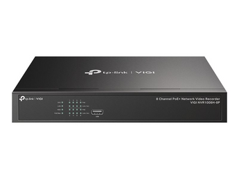 TP-Link VIGI NVR1008H-8P. Gravador de Vídeo de Rede (NVR) de 8 Canais com portas PoE+. Saída 4K HDMI. Suporta disco SATA até 10TB. Compressão H.265+. ONVIF. - VIGI NVR1008H-8P