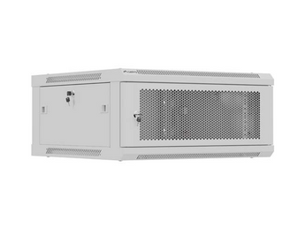 Lanberg WF01-6604-23S. Bastidor de parede 4U. Porta frontal perfurada para ventilação. Profundidade 600mm. Cor Cinza (RAL 7035). Fornecido desmontado. - WF01-6604-23S