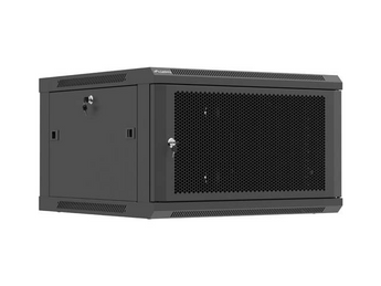 Lanberg WF01-6606-23B. Bastidor de parede 6U. Porta frontal perfurada para ventilação. Profundidade 600mm. Cor Preto. Carga 60kg. Fornecido desmontado. - WF01-6606-23B