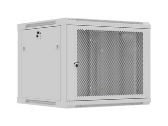 Lanberg WF01-6609-23S. Bastidor de parede 9U. Porta frontal perfurada para máxima ventilação. Profundidade 600mm. Cor Cinza (RAL 7035). Fornecido desmontado. - WF01-6609-23S