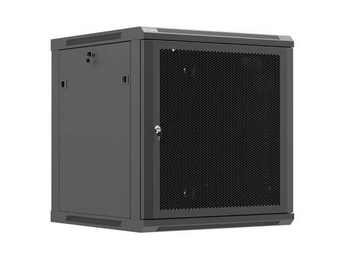 Lanberg WF01-6612-23B. Bastidor de parede 12U 600x600mm. Porta frontal perfurada para máximo fluxo de ar. Cor Preto (RAL 9004). Carga até 60kg. Entregue desmontado (Flat Pack). - WF01-6612-23B