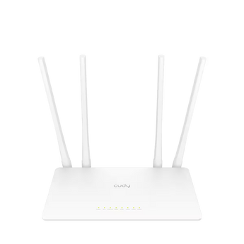 Cudy WR1200 3.0: Wi-Fi 5 com 867 + 300 Mbps, cinco portas Fast Ethernet, quatro antenas, modos Router/AP/RE/WISP/Client e gestão pela app.