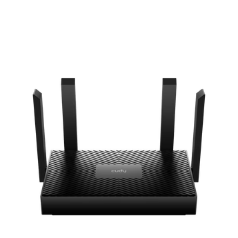 Cudy WR1500: router Wi-Fi 6 AX1500, quatro portas Gigabit, quatro antenas fixas, Cudy Mesh, cliente VPN e gestão pela app.