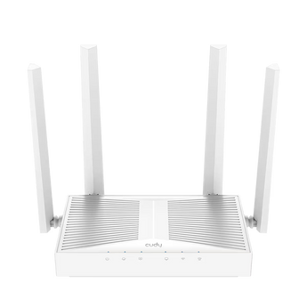 Cudy WR3000E: router Wi-Fi 6 dual-band até 2402 + 574 Mbps, cinco portas Gigabit, Cudy Mesh e VPN. Gestão pela Cudy App e cloud.