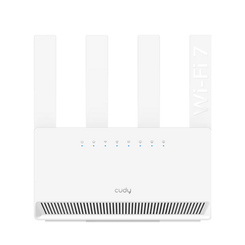 Cudy WR3600E: router Wi-Fi 7 dual-band com MLO até 3570 Mbps, CPU quad-core, quatro portas Gigabit e VPN. Gestão pela Cudy App e cloud.