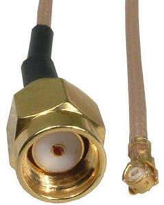 Cabo RG-178 de 18cm com fichas UFL e RP-SMA Macho. - 0.18RG178UFLRSM