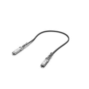 Cabo Direct Attach (DAC) passivo de 0.5m da Ubiquiti. Suporta 1G e 10G, ideal para ligações de baixa latência dentro de racks com equipamentos SFP/SFP+. - UACC-DAC-SFP10-0.5M