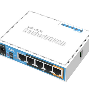 Router "tudo-em-um" da MikroTik. O hAP ac lite (RB952Ui-5ac2nD) oferece Wi-Fi AC dual-band, 5 portas Fast Ethernet, PoE-out e uma porta USB para 3G/4G. - RB952UI-5AC2ND