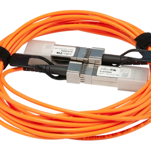 Cabo Active Optics DAC Mikrotik (S+AO0005). 5 metros, 10Gbps, SFP+ para SFP+. Solução custo-efetiva e totalmente compatível com todos os routers Mikrotik, incluindo o RB4011. - S+AO0005