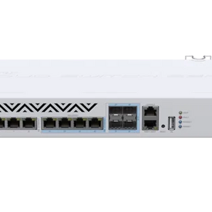 O futuro do 10G em cobre da MikroTik. O CRS312 oferece 8 portas 10G RJ45, 4 portas Combo (10G-T/SFP+), dual-boot (RouterOS/SwOS) e fontes redundantes. - CRS312-4C+8XG-RM