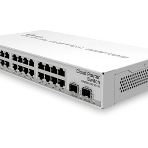 Switch/Router de desktop da MikroTik com 24 portas Gigabit e 2 uplinks 10G SFP+. O CRS326-24G-2S+IN oferece dual-boot (RouterOS/SwOS) e performance de topo. - CRS326-24G-2S+IN