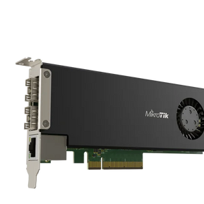 Adicione um router completo ao seu servidor. A placa PCIe MikroTik CCR2004 oferece 2 portas 25G SFP28, 1 porta GbE e todo o poder do RouterOS L6. - CCR2004-1G-2XS-PCIE