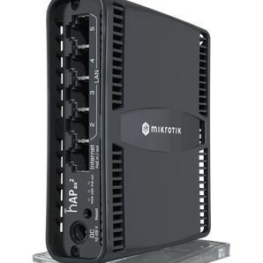 Versão Wi-Fi6 do lendário hAP ac². Com entrada e saída PoE, ligação sem fio muito mais rápida, mais RAM e um CPU moderno. - C52IG-5HAXD2HAXD-TC