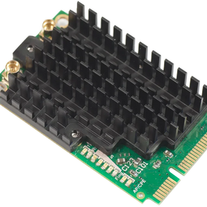 Placa miniPCI-e 2.4GHz Mikrotik (R11e-2HPnD). High Power (1W/30dBm) Wi-Fi 4. Dual Chain (2x2 MIMO). Frequência estendida (2312-2732 MHz). 2x MMCX. - R11E-2HPND