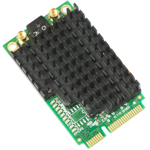 MikroTik R11e-5HacD. Placa Wireless miniPCI-express 5GHz. Standard 802.11ac (Wi-Fi 5). Velocidade até 867 Mbps. Dual Chain 2x2. Conectores 2x MMCX. Chipset QCA9882. - R11E-5HACD