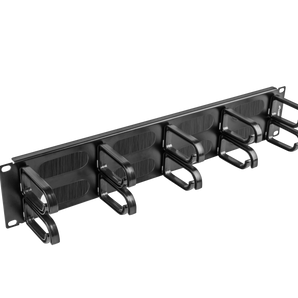 Organizador de Cabos 2U Lanberg 19" 10 Anéis, Com Escova, Preto