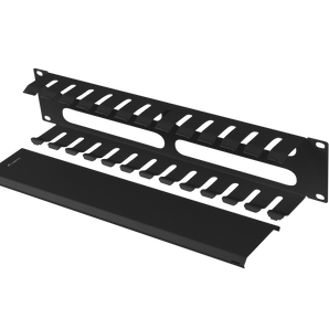 Organizador de Cabos 2U Lanberg AK-1705-B 19", Com Capa, Preto
