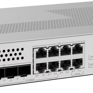 Gateway de segurança Huawei eKitEngine AR580 com portas 10G/2.5G. Integra firewall, IPS e VPN, suportando 500 utilizadores e gestão de 64 APs.