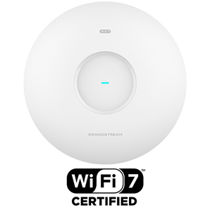Access Point Grandstream GWN7670E Wi-Fi 7 (BE3600). Suporta 512 clientes, cobertura até 175m (Xtra Range 2.0), porta 2.5GbE e gestão Cloud GDMS.