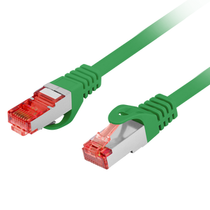 Patchcord Lanberg Cat. 6 S/FTP (1 metro). Fio 100% Cobre (CU), revestimento LSZH e cor verde para fácil identificação em bastidores. Suporta redes Gigabit
