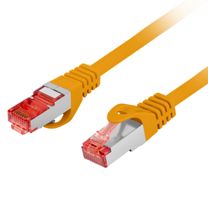 Patchcord Lanberg Cat. 6 S/FTP (3 metros). Fio 100% Cobre (CU), revestimento LSZH e cor laranja para fácil identificação de linhas críticas em bastidores.