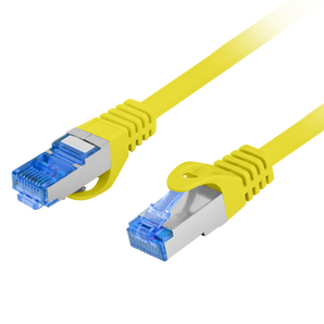 CABO REDE LANBERG S/FTP CAT6A 0.5M, LSZH, CCA, AMARELO