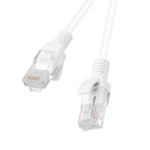 Patch Cord Lanberg de 50cm Cat. 6 UTP (CCA). Cor cinzenta, ideal para ligações curtas em bastidores. Testado (Fluke Passed) para 250 MHz. - PCU6-10CC-0050-W