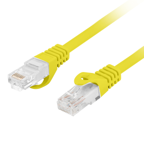 Cabo de rede Cat 6 de 1m (amarelo) da Lanberg. Cabo U/UTP com condutores 100% cobre (CU) e revestimento LSZH. Testado (Fluke) para garantir performance Gigabit. - PCU6-10CU-0100-Y