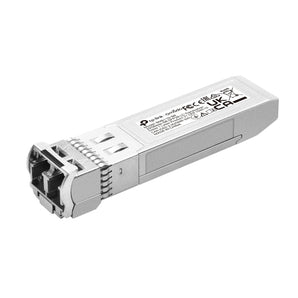 Módulo TP-Link SM6110-SR Multimodo (SFP+/SFP28). Conector LC Duplex a 850nm, suporta velocidades de 10G e 25G até 300m. Hot-pluggable e suporte DDM.