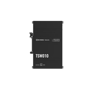 O Teltonika TSW010 é um switch industrial ultra eficiente com 5 portas 10/100 Mbps. Montagem DIN integrada, alimentação 9-30VDC e consumo máximo de 0.9 W.