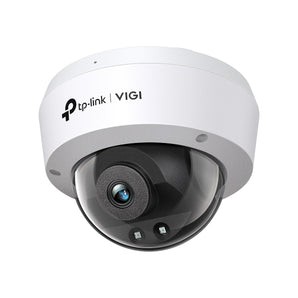 A câmara TP-Link VIGI C240I (4mm) oferece resolução 4MP (Super HD), lente focada de 4mm para maior alcance, visão noturna IR, analítica IA e proteção IP67/IK10.