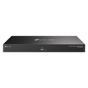 O TP-Link VIGI NVR4032H suporta até 32 câmaras IP, resoluções até 4K, 4 discos rígidos (até 40TB), portas Ethernet duplas e largura de banda de 320 Mbps.